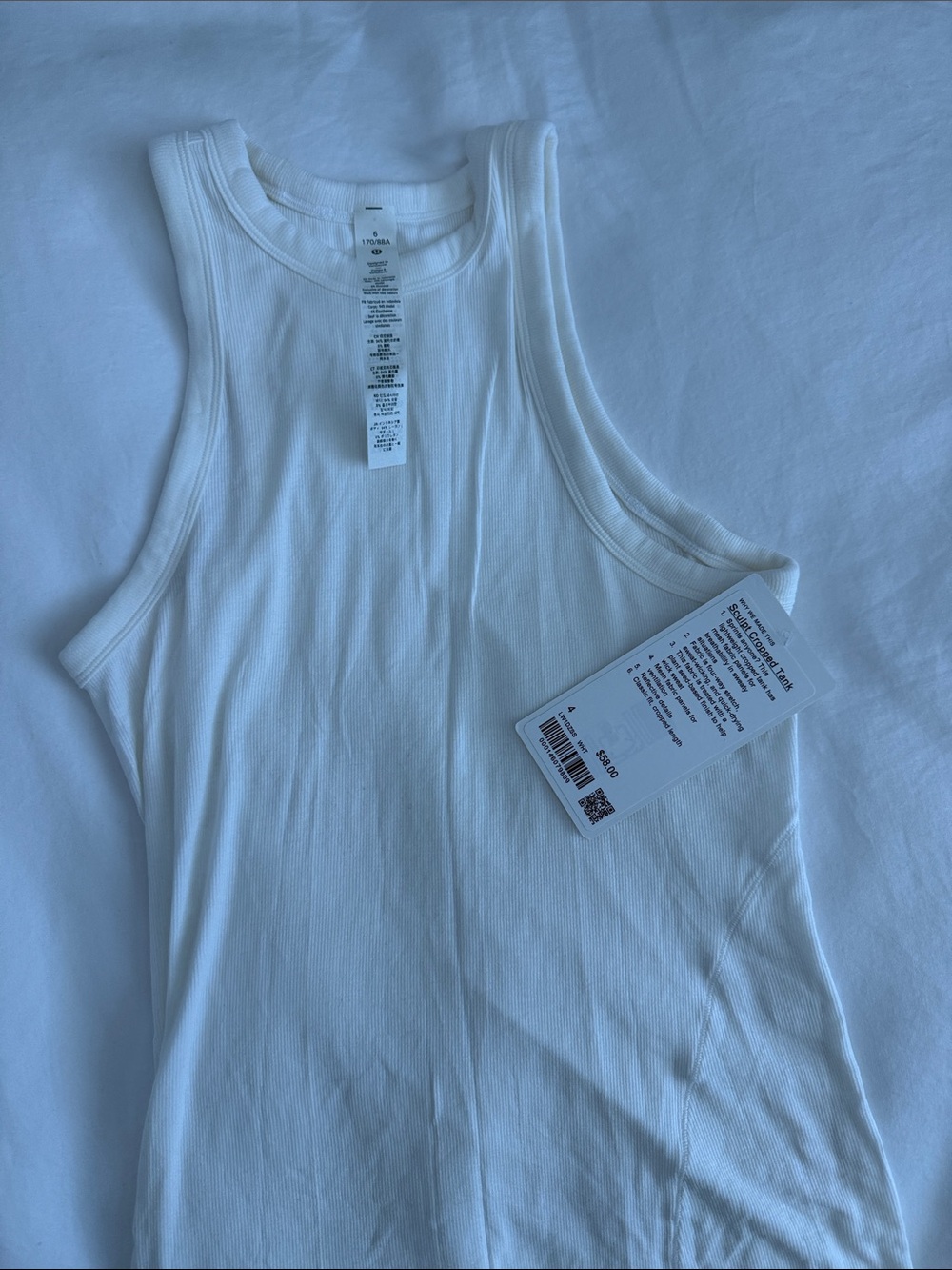 lululemon athletica White Ribbed High-Neck Tank - Women's